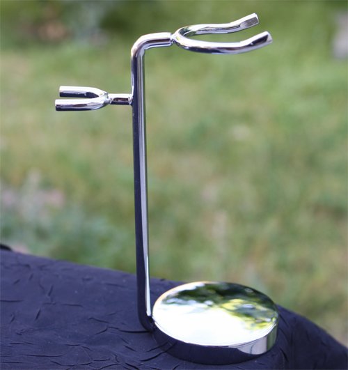 Shaving Razor and Brush Stand - Chrome