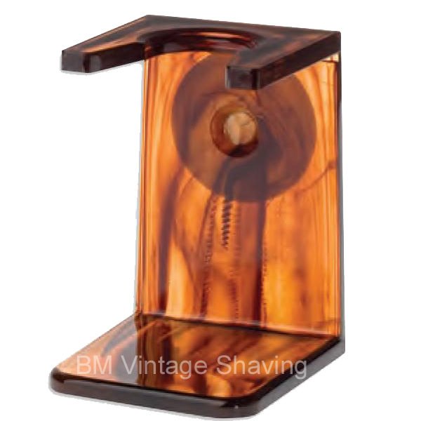 Edwin Jagger Plastic Shaving Brush Stand Tortoise Shell - Small neck