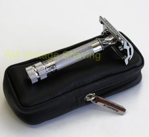 Dovo Leather Case for Safety Razor Black