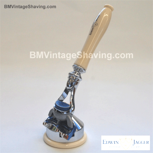 Edwin Jagger Faux Ivory Fusion Razor with Cone Stand