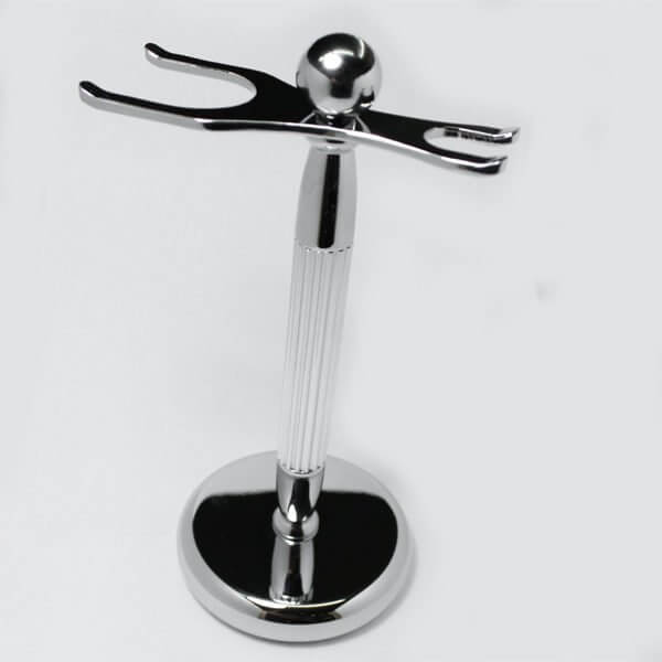 Shaving Razor and Brush Stand Chrome