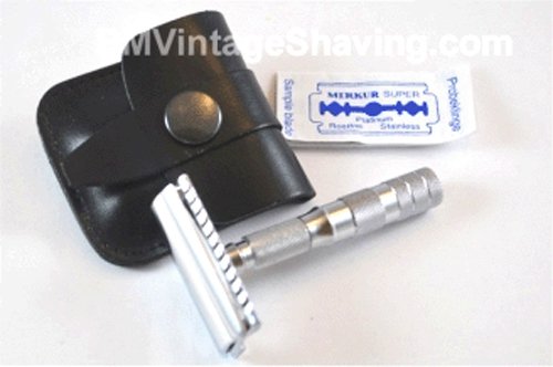 Merkur Travel Safety Razor w. Leather Case