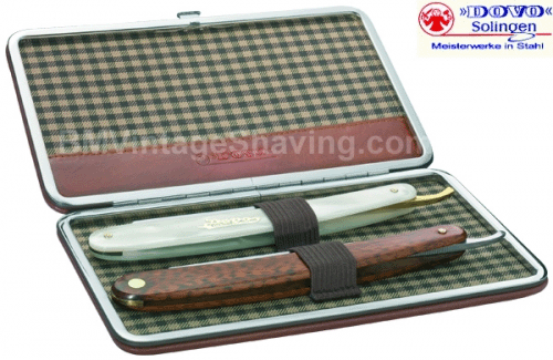 Dovo Straight Razor Set, With 2 Straight Razors, Leather Case