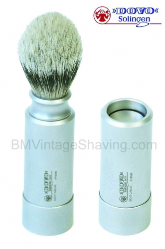 Dovo Silvertip Travel Shaving Brush, Stainless
