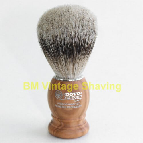 Dovo Silvertip Shaving Brush, Olivewood Handle