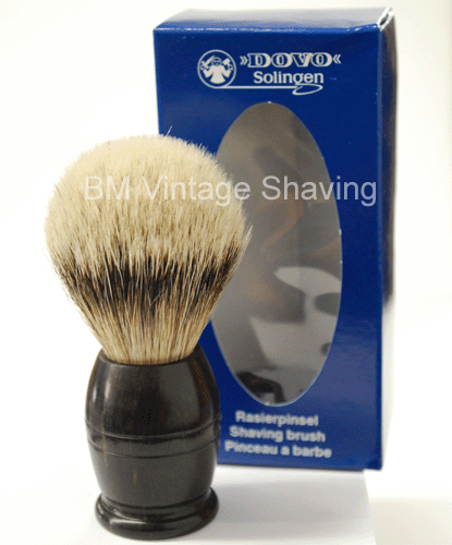 Dovo Silvertip Shaving Brush, Ebony Wood Handle