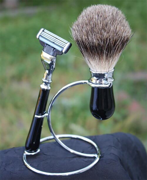 Razor and Brush Shaving Set - 3pc