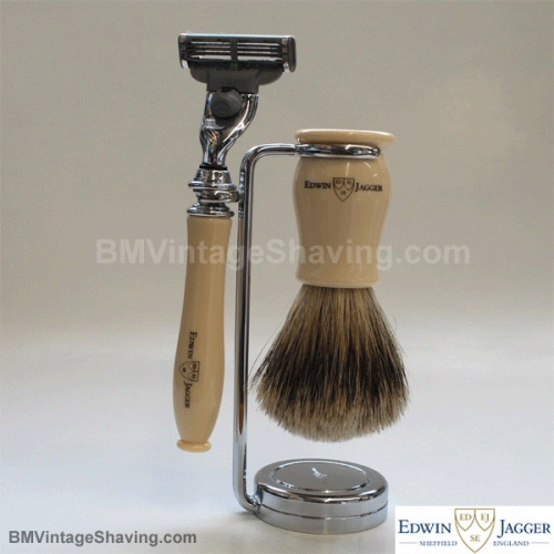 Edwin Jagger Ivory Mach3 Shaving Set