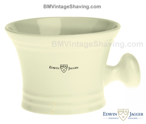 Edwin Jagger Ivory Porcelain Shaving Bowl with handle