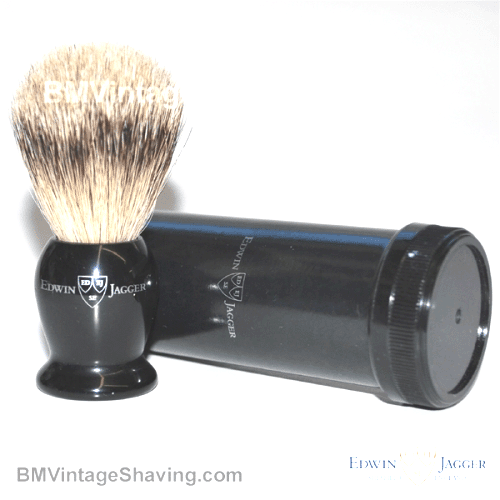 Edwin Jagger Ebony Travel Shaving Brush Super Badger