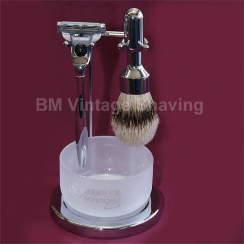 Merkur 4pc Shaving Set Mach3 Polished Finish