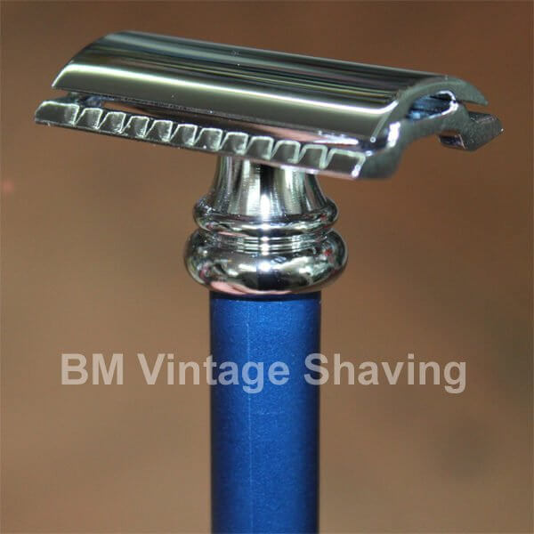 Merkur Barber Pole Double Edge Safety Razor 38C Alum Blue