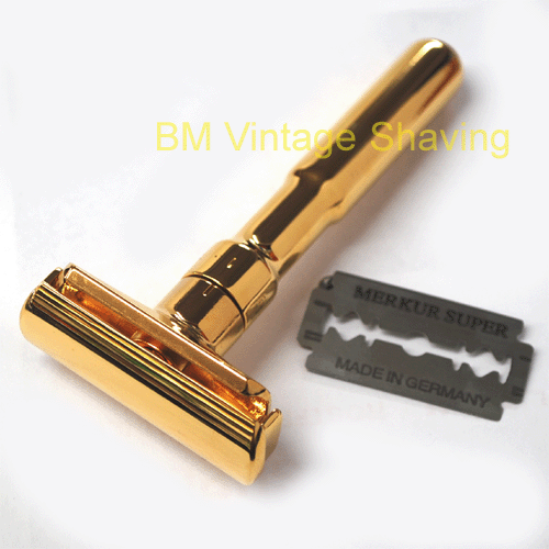 Merkur Futur Double Edge Safety Razor - Gold Plated