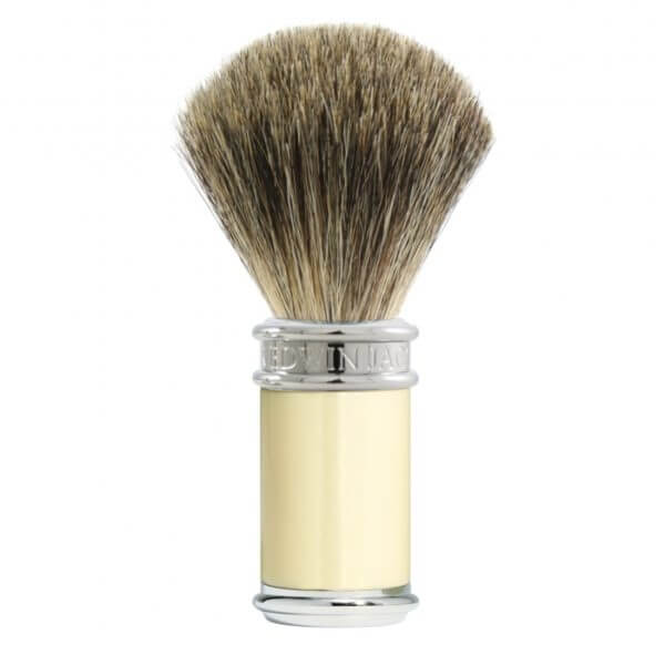 Edwin jagger Shaving Brush Pure Badger, Ivory, Chrome