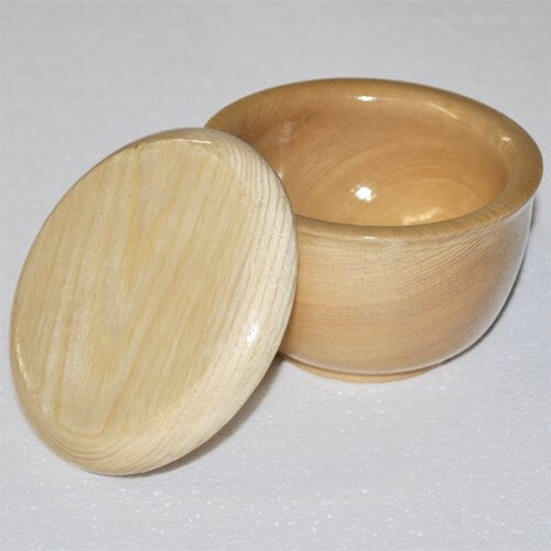 Beech Wood Shaving Bowl with Lid - small