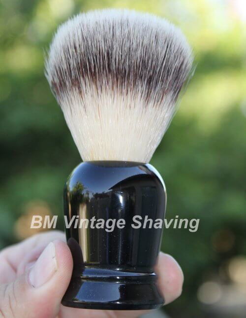 Shaving Brush with Synthetic Hair - Black Handle