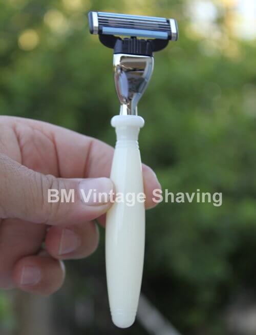 Mach3 Safety Razor Faux Ivory Handle