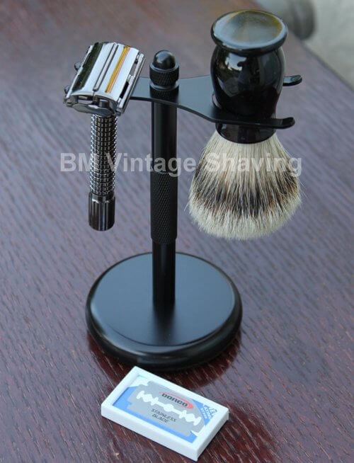 Double edge razor and brush Set - Black