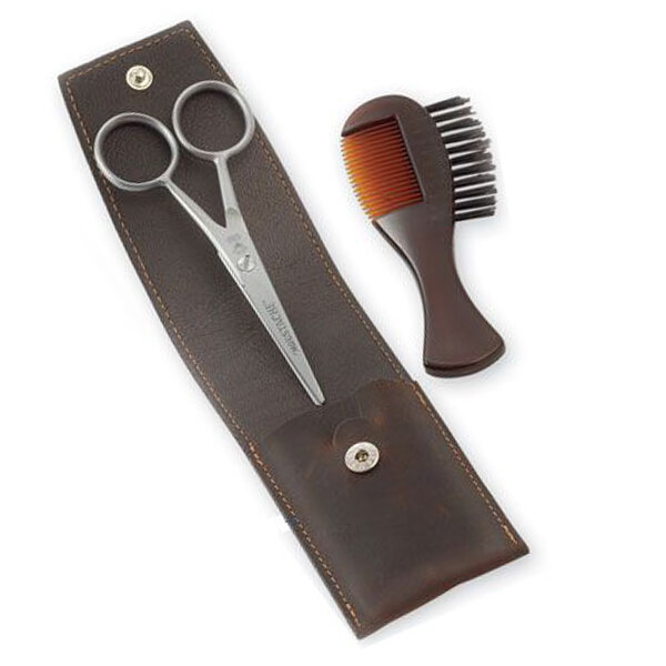 Dovo Travel Beard and Moustache Set - Brown