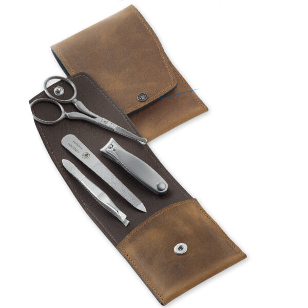 cowhide case manicure Set